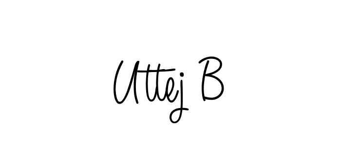 The best way (Angelique-Rose-font-FFP) to make a short signature is to pick only two or three words in your name. The name Uttej B include a total of six letters. For converting this name. Uttej B signature style 5 images and pictures png