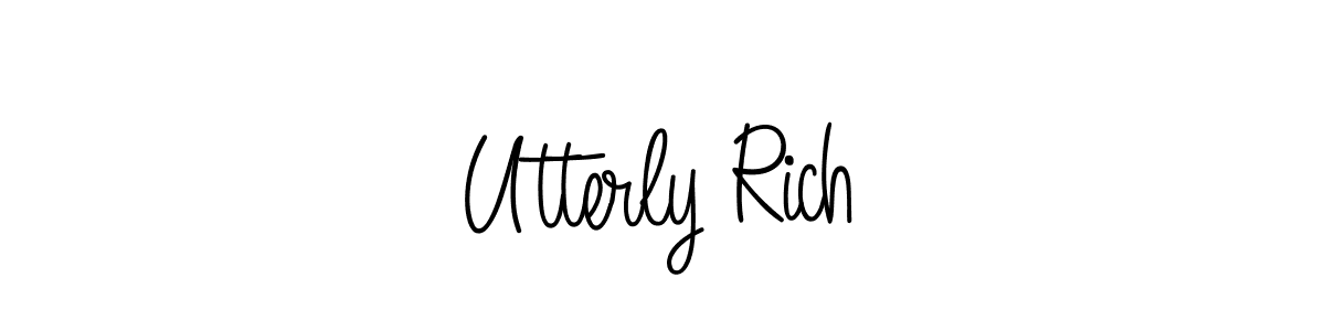 The best way (Angelique-Rose-font-FFP) to make a short signature is to pick only two or three words in your name. The name Utterly Rich include a total of six letters. For converting this name. Utterly Rich signature style 5 images and pictures png