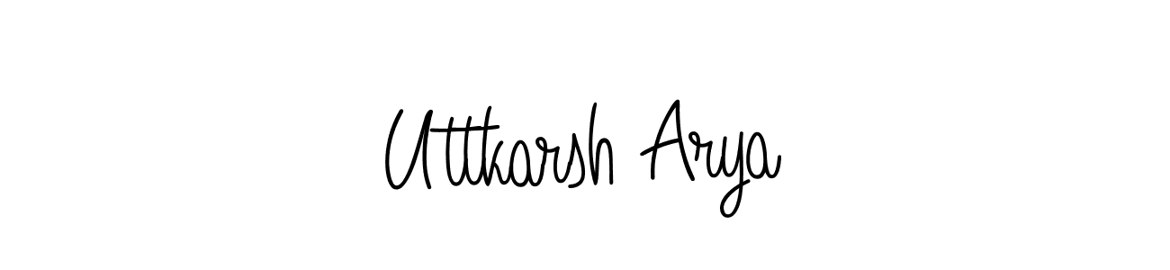 Create a beautiful signature design for name Uttkarsh Arya. With this signature (Angelique-Rose-font-FFP) fonts, you can make a handwritten signature for free. Uttkarsh Arya signature style 5 images and pictures png