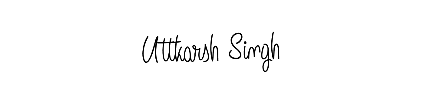 if you are searching for the best signature style for your name Uttkarsh Singh. so please give up your signature search. here we have designed multiple signature styles  using Angelique-Rose-font-FFP. Uttkarsh Singh signature style 5 images and pictures png