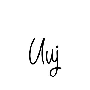 Use a signature maker to create a handwritten signature online. With this signature software, you can design (Angelique-Rose-font-FFP) your own signature for name Uuj. Uuj signature style 5 images and pictures png