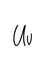 How to make Uv signature? Angelique-Rose-font-FFP is a professional autograph style. Create handwritten signature for Uv name. Uv signature style 5 images and pictures png