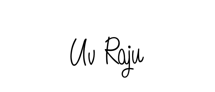 if you are searching for the best signature style for your name Uv Raju. so please give up your signature search. here we have designed multiple signature styles  using Angelique-Rose-font-FFP. Uv Raju signature style 5 images and pictures png