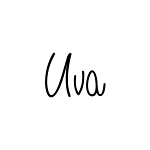 Uva stylish signature style. Best Handwritten Sign (Angelique-Rose-font-FFP) for my name. Handwritten Signature Collection Ideas for my name Uva. Uva signature style 5 images and pictures png