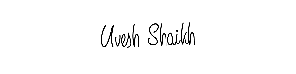 Also You can easily find your signature by using the search form. We will create Uvesh Shaikh name handwritten signature images for you free of cost using Angelique-Rose-font-FFP sign style. Uvesh Shaikh signature style 5 images and pictures png