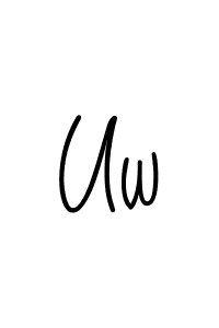 if you are searching for the best signature style for your name Uw. so please give up your signature search. here we have designed multiple signature styles  using Angelique-Rose-font-FFP. Uw signature style 5 images and pictures png