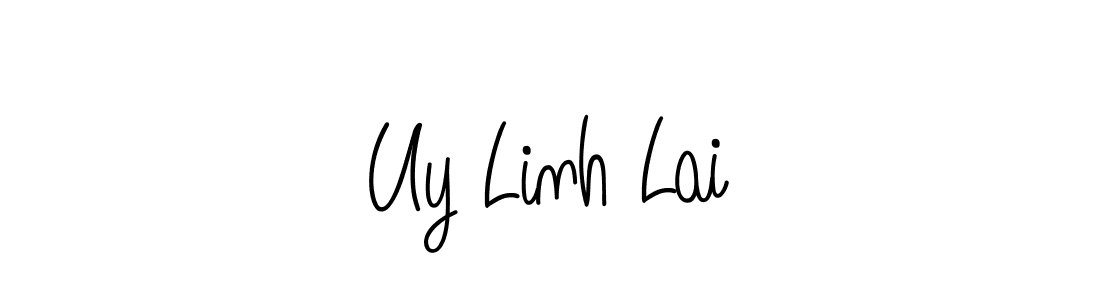 How to make Uy Linh Lai name signature. Use Angelique-Rose-font-FFP style for creating short signs online. This is the latest handwritten sign. Uy Linh Lai signature style 5 images and pictures png