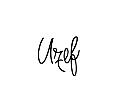 Use a signature maker to create a handwritten signature online. With this signature software, you can design (Angelique-Rose-font-FFP) your own signature for name Uzef. Uzef signature style 5 images and pictures png