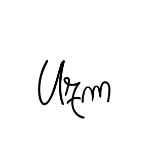 Uzm stylish signature style. Best Handwritten Sign (Angelique-Rose-font-FFP) for my name. Handwritten Signature Collection Ideas for my name Uzm. Uzm signature style 5 images and pictures png