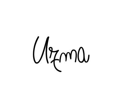 Use a signature maker to create a handwritten signature online. With this signature software, you can design (Angelique-Rose-font-FFP) your own signature for name Uzma. Uzma signature style 5 images and pictures png
