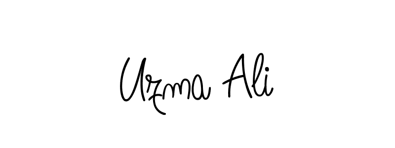 Use a signature maker to create a handwritten signature online. With this signature software, you can design (Angelique-Rose-font-FFP) your own signature for name Uzma Ali. Uzma Ali signature style 5 images and pictures png