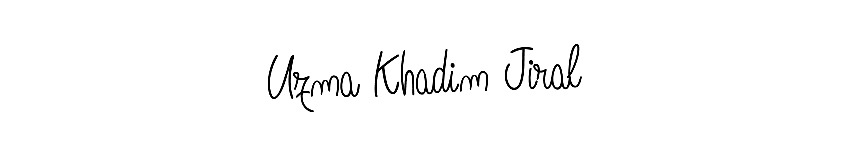 It looks lik you need a new signature style for name Uzma Khadim Jiral. Design unique handwritten (Angelique-Rose-font-FFP) signature with our free signature maker in just a few clicks. Uzma Khadim Jiral signature style 5 images and pictures png