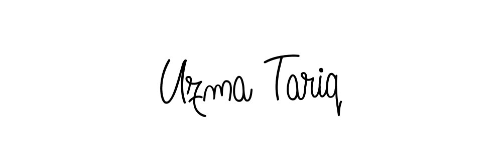 Use a signature maker to create a handwritten signature online. With this signature software, you can design (Angelique-Rose-font-FFP) your own signature for name Uzma Tariq. Uzma Tariq signature style 5 images and pictures png