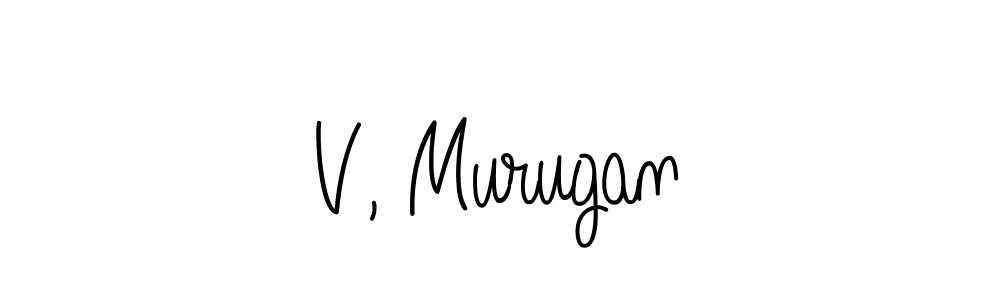 How to make V, Murugan name signature. Use Angelique-Rose-font-FFP style for creating short signs online. This is the latest handwritten sign. V, Murugan signature style 5 images and pictures png