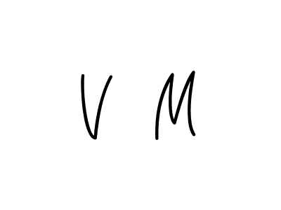 Design your own signature with our free online signature maker. With this signature software, you can create a handwritten (Angelique-Rose-font-FFP) signature for name V  M. V  M signature style 5 images and pictures png