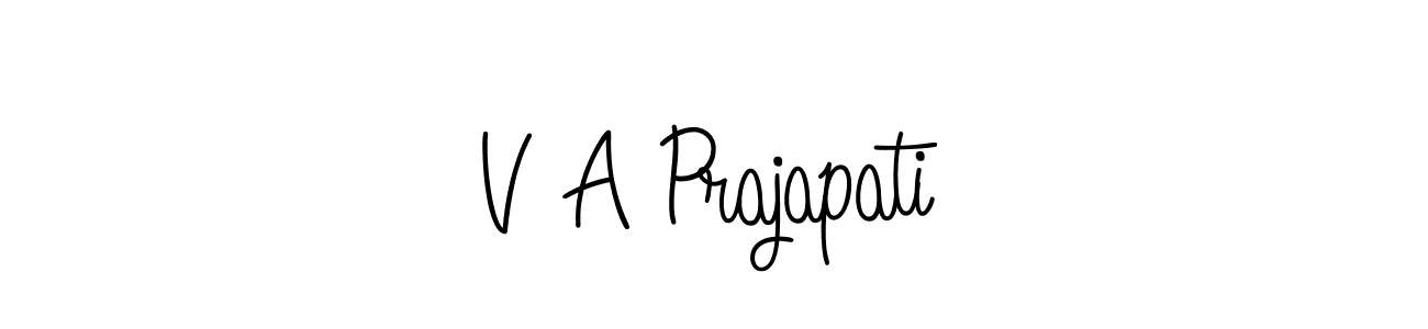 Create a beautiful signature design for name V A Prajapati. With this signature (Angelique-Rose-font-FFP) fonts, you can make a handwritten signature for free. V A Prajapati signature style 5 images and pictures png