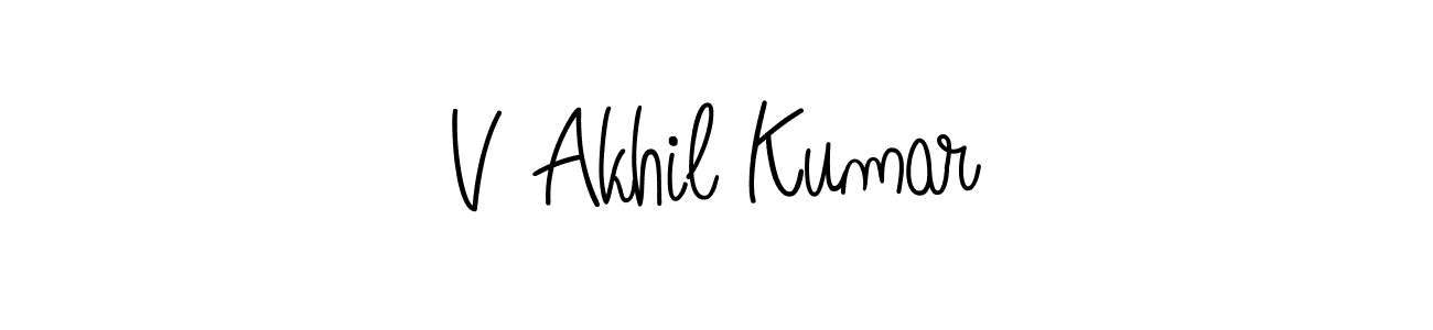 Best and Professional Signature Style for V Akhil Kumar. Angelique-Rose-font-FFP Best Signature Style Collection. V Akhil Kumar signature style 5 images and pictures png