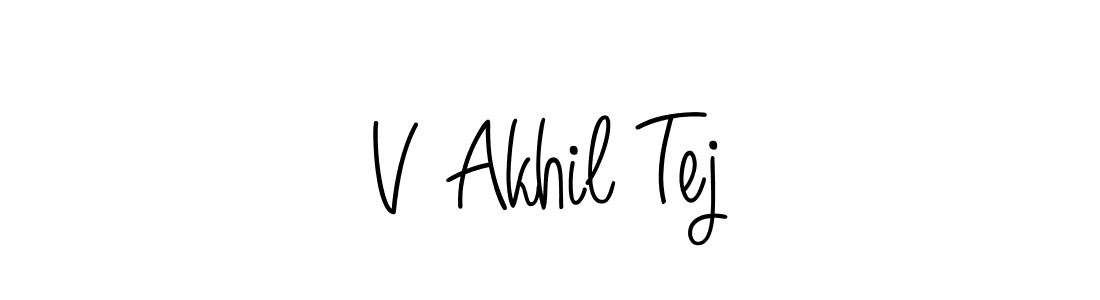 Make a beautiful signature design for name V Akhil Tej. With this signature (Angelique-Rose-font-FFP) style, you can create a handwritten signature for free. V Akhil Tej signature style 5 images and pictures png
