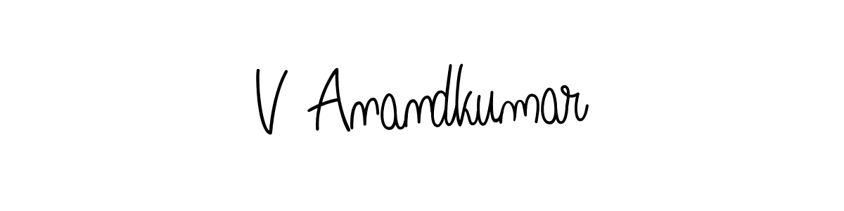 How to make V Anandkumar name signature. Use Angelique-Rose-font-FFP style for creating short signs online. This is the latest handwritten sign. V Anandkumar signature style 5 images and pictures png