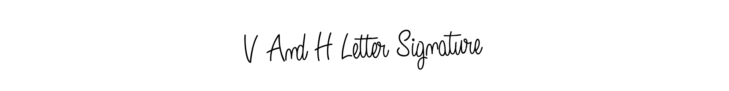 You should practise on your own different ways (Angelique-Rose-font-FFP) to write your name (V And H Letter Signature) in signature. don't let someone else do it for you. V And H Letter Signature signature style 5 images and pictures png