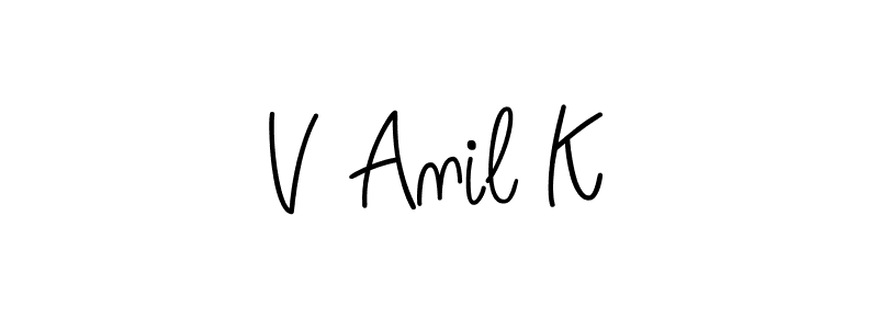 V Anil K stylish signature style. Best Handwritten Sign (Angelique-Rose-font-FFP) for my name. Handwritten Signature Collection Ideas for my name V Anil K. V Anil K signature style 5 images and pictures png