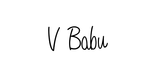 The best way (Angelique-Rose-font-FFP) to make a short signature is to pick only two or three words in your name. The name V Babu include a total of six letters. For converting this name. V Babu signature style 5 images and pictures png