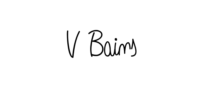 Also we have V Bains name is the best signature style. Create professional handwritten signature collection using Angelique-Rose-font-FFP autograph style. V Bains signature style 5 images and pictures png