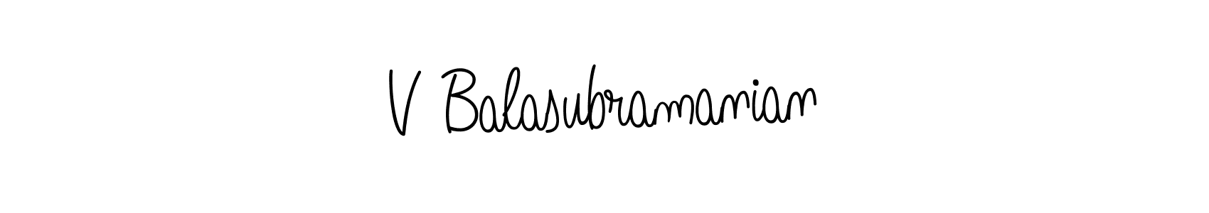 Make a beautiful signature design for name V Balasubramanian. With this signature (Angelique-Rose-font-FFP) style, you can create a handwritten signature for free. V Balasubramanian signature style 5 images and pictures png