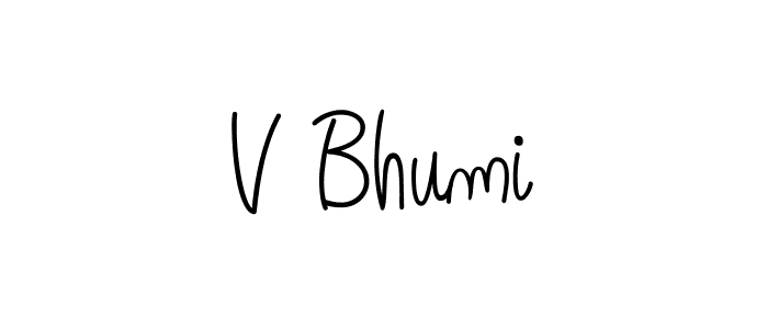 Also we have V Bhumi name is the best signature style. Create professional handwritten signature collection using Angelique-Rose-font-FFP autograph style. V Bhumi signature style 5 images and pictures png