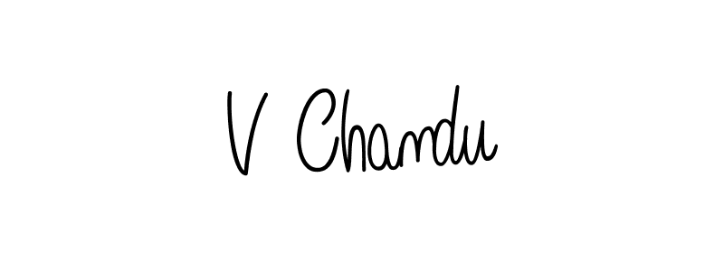 Make a beautiful signature design for name V Chandu. With this signature (Angelique-Rose-font-FFP) style, you can create a handwritten signature for free. V Chandu signature style 5 images and pictures png