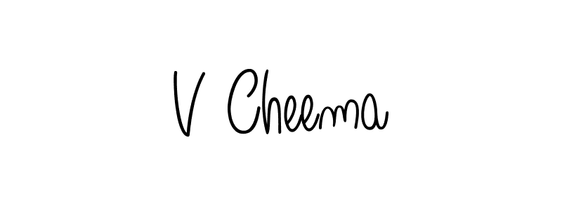 Use a signature maker to create a handwritten signature online. With this signature software, you can design (Angelique-Rose-font-FFP) your own signature for name V Cheema. V Cheema signature style 5 images and pictures png