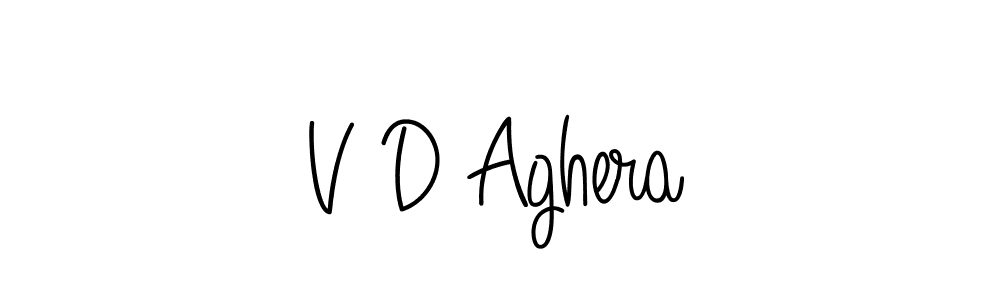 V D Aghera stylish signature style. Best Handwritten Sign (Angelique-Rose-font-FFP) for my name. Handwritten Signature Collection Ideas for my name V D Aghera. V D Aghera signature style 5 images and pictures png