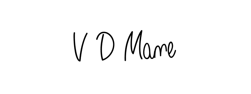 How to make V D Mane name signature. Use Angelique-Rose-font-FFP style for creating short signs online. This is the latest handwritten sign. V D Mane signature style 5 images and pictures png