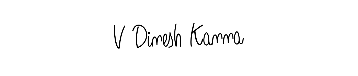 V Dinesh Kanna stylish signature style. Best Handwritten Sign (Angelique-Rose-font-FFP) for my name. Handwritten Signature Collection Ideas for my name V Dinesh Kanna. V Dinesh Kanna signature style 5 images and pictures png