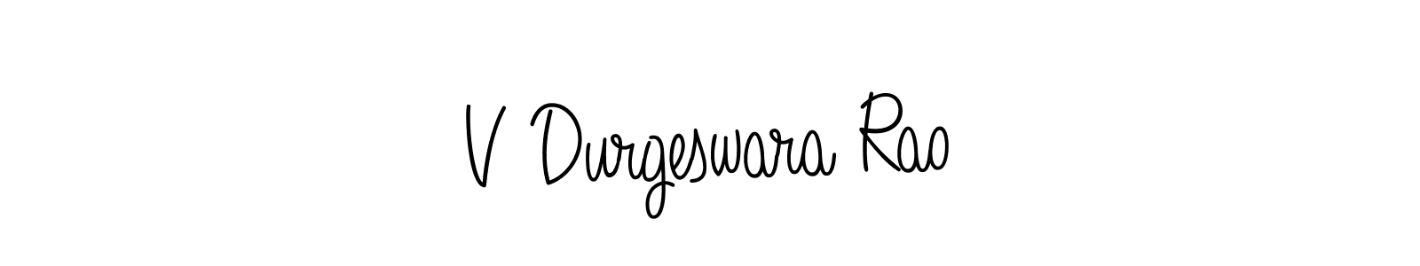 You should practise on your own different ways (Angelique-Rose-font-FFP) to write your name (V Durgeswara Rao) in signature. don't let someone else do it for you. V Durgeswara Rao signature style 5 images and pictures png