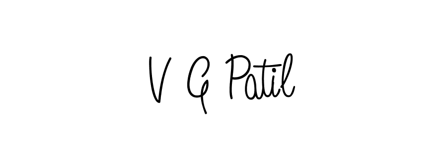 The best way (Angelique-Rose-font-FFP) to make a short signature is to pick only two or three words in your name. The name V G Patil include a total of six letters. For converting this name. V G Patil signature style 5 images and pictures png