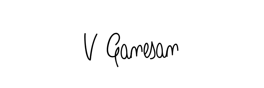 V Ganesan stylish signature style. Best Handwritten Sign (Angelique-Rose-font-FFP) for my name. Handwritten Signature Collection Ideas for my name V Ganesan. V Ganesan signature style 5 images and pictures png
