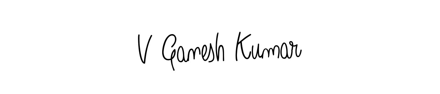 Design your own signature with our free online signature maker. With this signature software, you can create a handwritten (Angelique-Rose-font-FFP) signature for name V Ganesh Kumar. V Ganesh Kumar signature style 5 images and pictures png