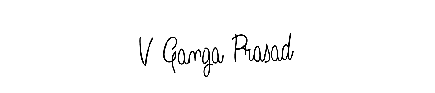 Design your own signature with our free online signature maker. With this signature software, you can create a handwritten (Angelique-Rose-font-FFP) signature for name V Ganga Prasad. V Ganga Prasad signature style 5 images and pictures png