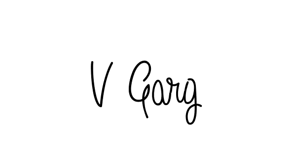 Make a beautiful signature design for name V Garg. With this signature (Angelique-Rose-font-FFP) style, you can create a handwritten signature for free. V Garg signature style 5 images and pictures png