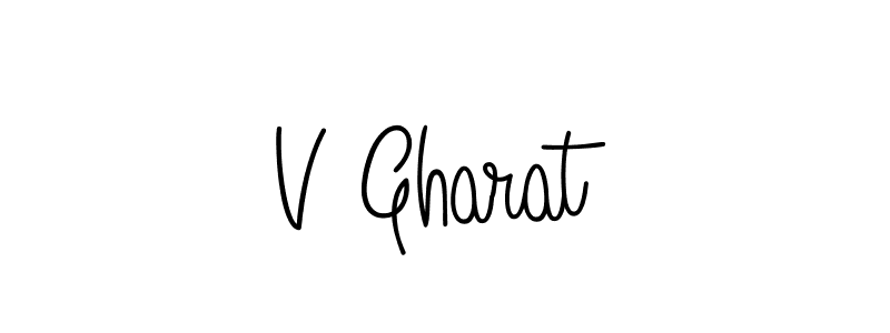 How to make V Gharat name signature. Use Angelique-Rose-font-FFP style for creating short signs online. This is the latest handwritten sign. V Gharat signature style 5 images and pictures png