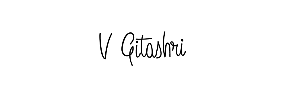 You should practise on your own different ways (Angelique-Rose-font-FFP) to write your name (V Gitashri) in signature. don't let someone else do it for you. V Gitashri signature style 5 images and pictures png