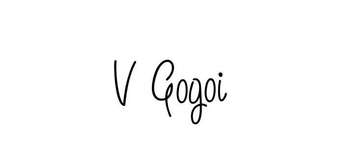 Also we have V Gogoi name is the best signature style. Create professional handwritten signature collection using Angelique-Rose-font-FFP autograph style. V Gogoi signature style 5 images and pictures png