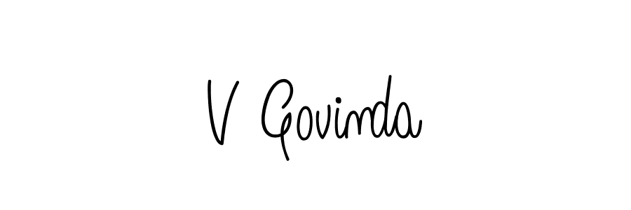 Also we have V Govinda name is the best signature style. Create professional handwritten signature collection using Angelique-Rose-font-FFP autograph style. V Govinda signature style 5 images and pictures png