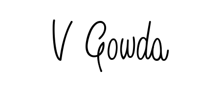 How to make V Gowda name signature. Use Angelique-Rose-font-FFP style for creating short signs online. This is the latest handwritten sign. V Gowda signature style 5 images and pictures png