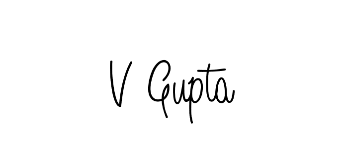 The best way (Angelique-Rose-font-FFP) to make a short signature is to pick only two or three words in your name. The name V Gupta include a total of six letters. For converting this name. V Gupta signature style 5 images and pictures png