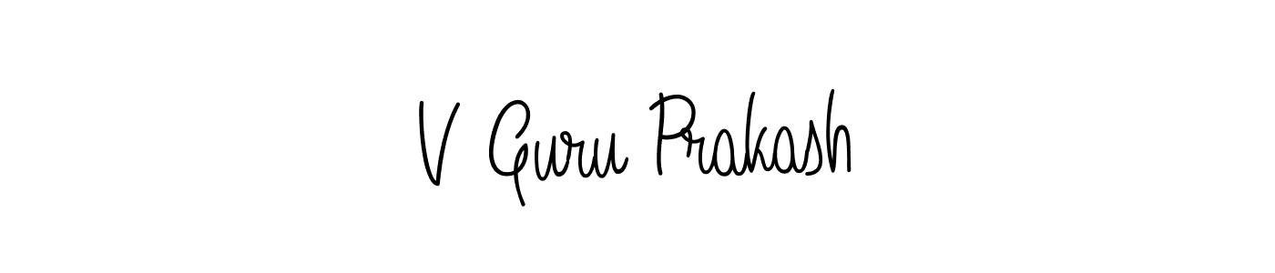 How to make V Guru Prakash name signature. Use Angelique-Rose-font-FFP style for creating short signs online. This is the latest handwritten sign. V Guru Prakash signature style 5 images and pictures png