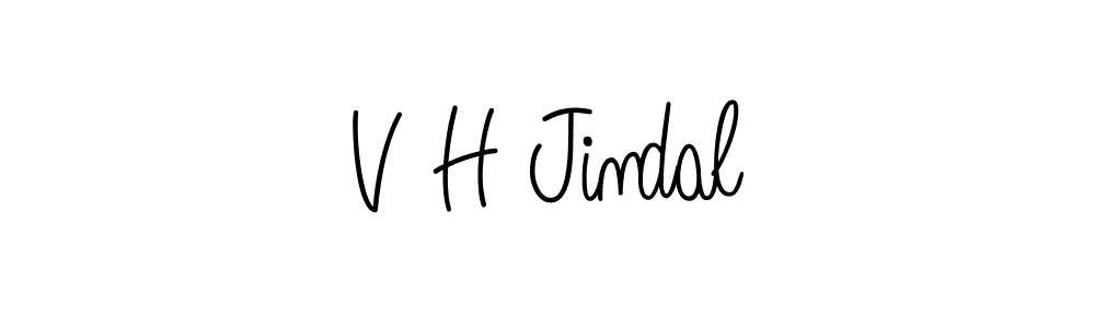 V H Jindal stylish signature style. Best Handwritten Sign (Angelique-Rose-font-FFP) for my name. Handwritten Signature Collection Ideas for my name V H Jindal. V H Jindal signature style 5 images and pictures png
