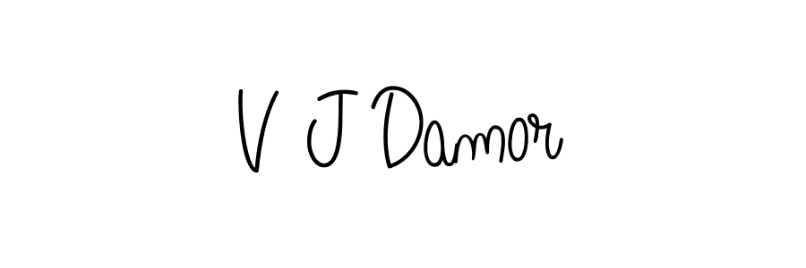 How to make V J Damor signature? Angelique-Rose-font-FFP is a professional autograph style. Create handwritten signature for V J Damor name. V J Damor signature style 5 images and pictures png