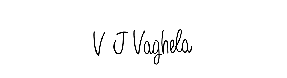 Design your own signature with our free online signature maker. With this signature software, you can create a handwritten (Angelique-Rose-font-FFP) signature for name V J Vaghela. V J Vaghela signature style 5 images and pictures png